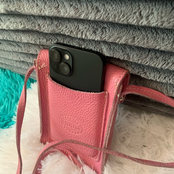 Roots Blush Mini Leather Bag with Metal Clasp - long crossbody strap - Picture 5 of 6